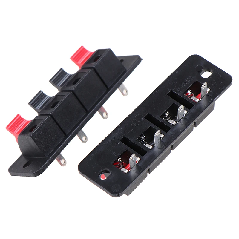 

2 Pcs Hot Plastic 4 Positions Connector Terminal Push In Jack Spring Load Audio Speaker Terminals Breadboard Clip