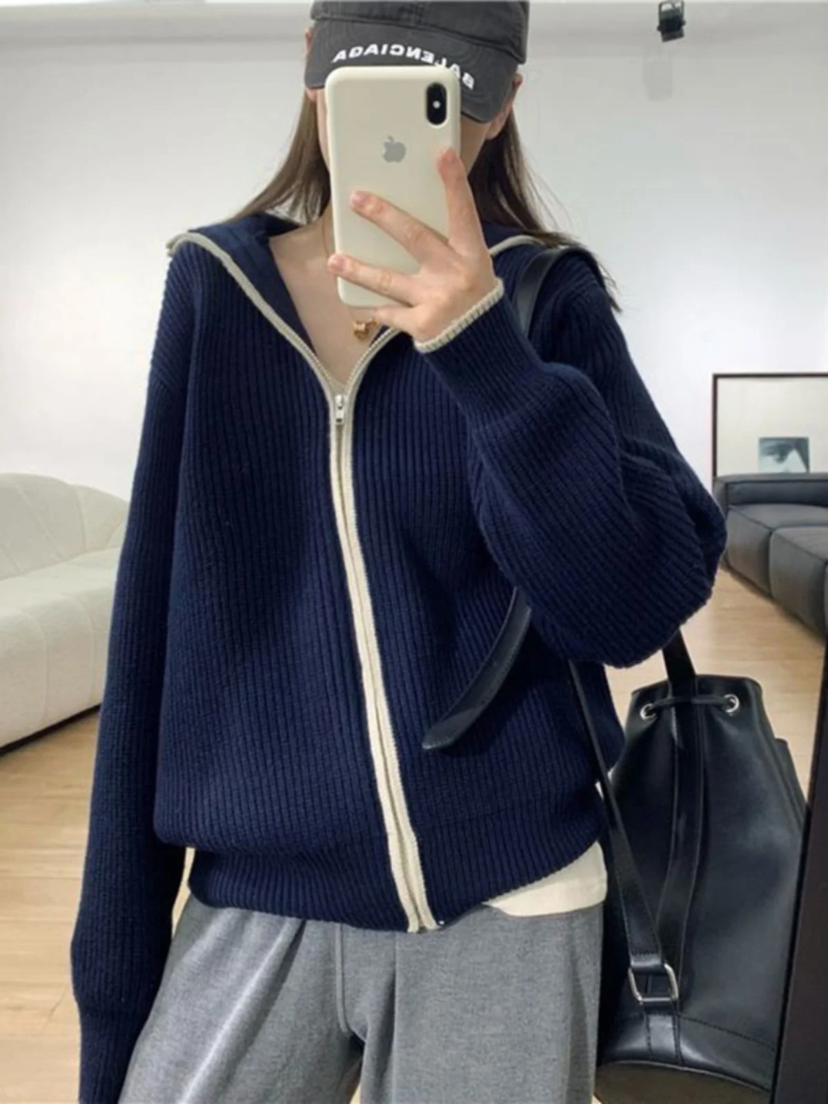 Натуральные товары белый воротник Girdear новинка 2024 осенний новый высокий