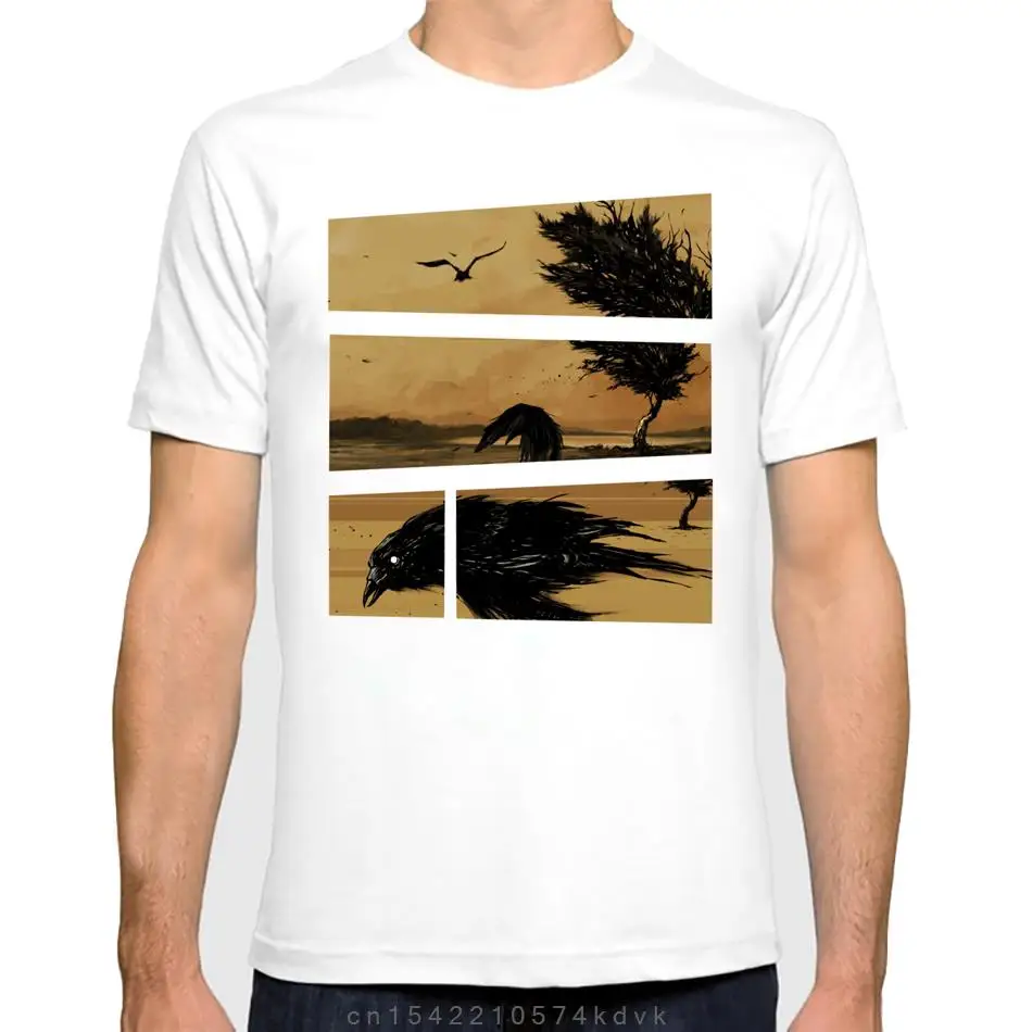 2022 футболки Vagarytees Never nevermore черная футболка с рисунком вороны летние