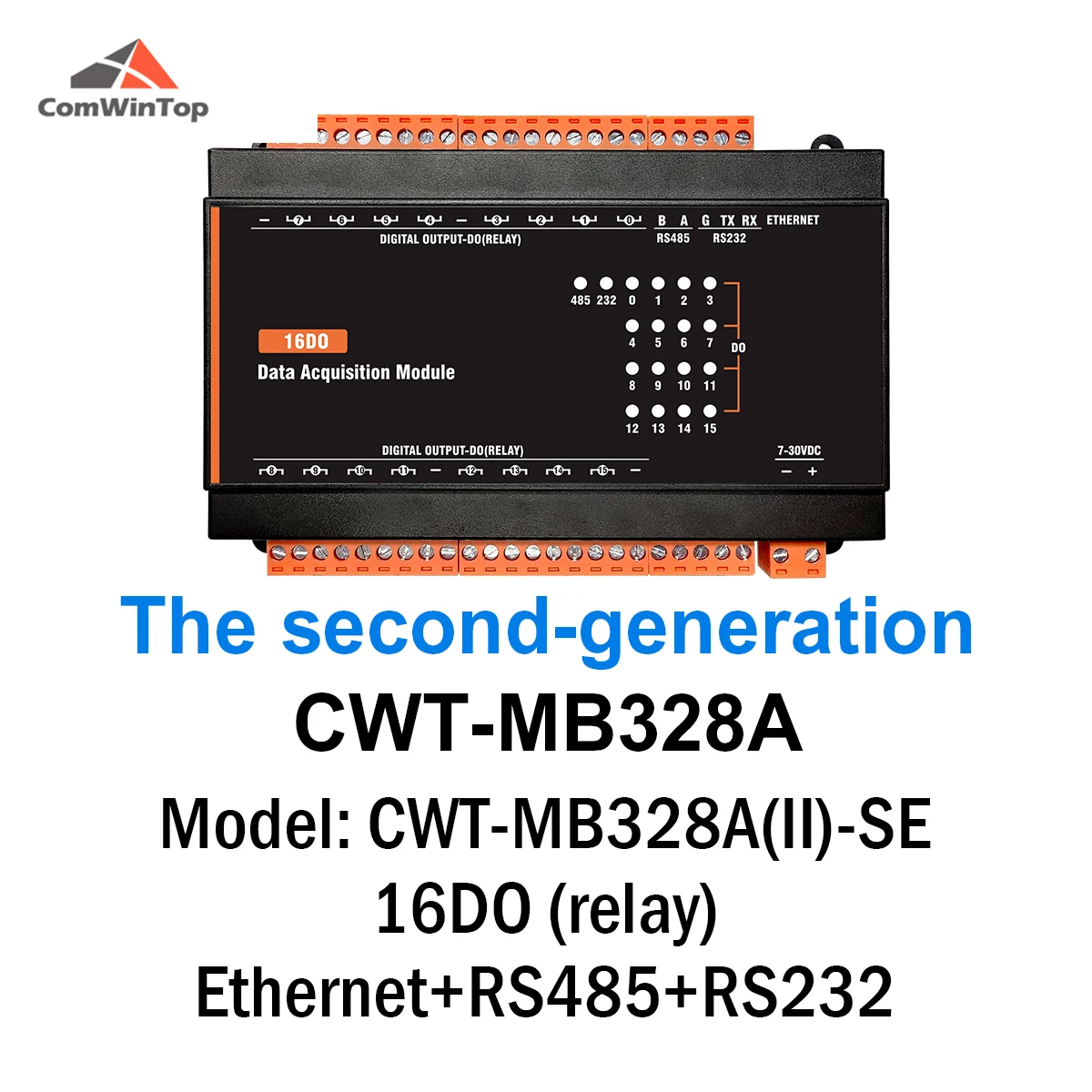 

CWT-MB328A 16DO 16-канальный цифровой Выход 5A/30VDC реле Выход Modbus Rtu модуль ввода-вывода