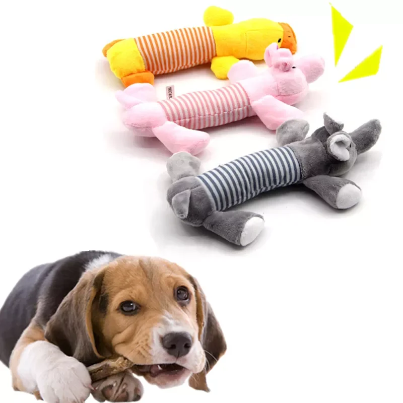

New in Chew Dog Toys Sound Dolls Dog Cat Fleece Pet Funny Plush Toys Elephant Duck Pig Fit for All Pets Durability envio gratis