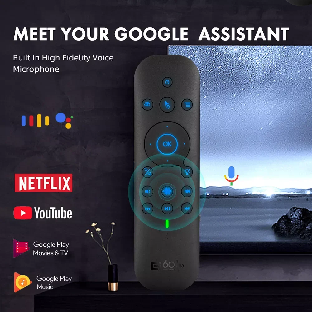 

NEW 2.4G IR Remote Control 6-axis Gyroscope Dual Modes Bluetooth-compatible 5.0 Air Mouse Voice Backlight Remote Control for And