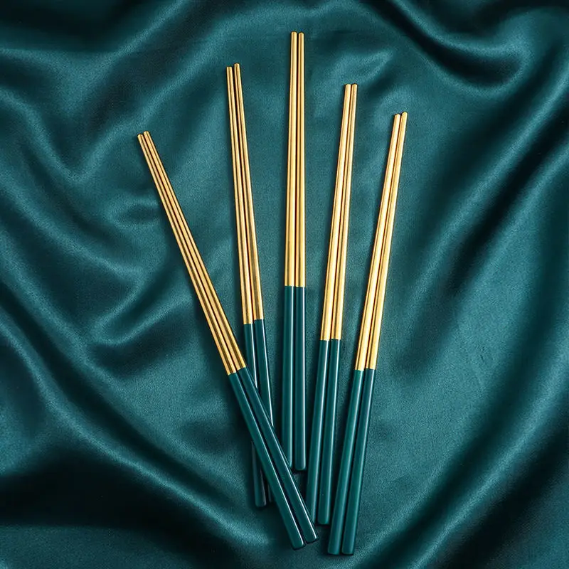 

10 Pairs/Set Metal Chopsticks Set 23cm 304 Stainless Steel Mildew Proof Chopsticks Kitchen Accessories Chop Sticks