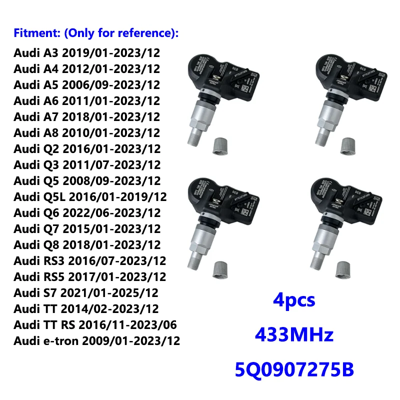 

5Q0907275B Датчик давления в шинах для Audi A3 A4 A5 A6 A7 A8 Q2 Q5 6 Q7 Q8 RS3 RS5 S7 433 МГц TPMS 5Q0907275 9A790727502