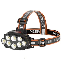 outdoor 8led strong light rechargeable night fishing headlight waterproof usb rechargeable headlight power display