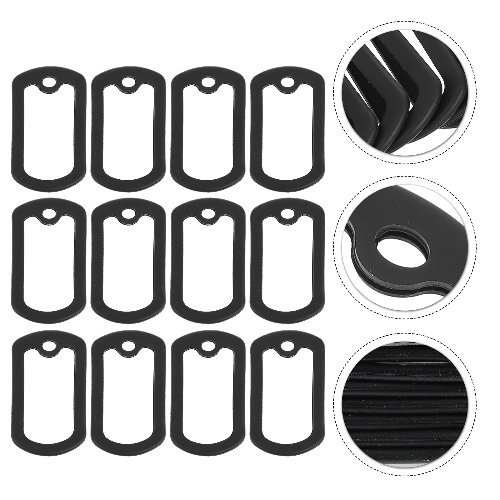 

12 Pcs Protective Cover Black Tags Pet Id Tag Cover Badge Dog Id Tag Silencer Silica Gel Pet Id Tag Silencer