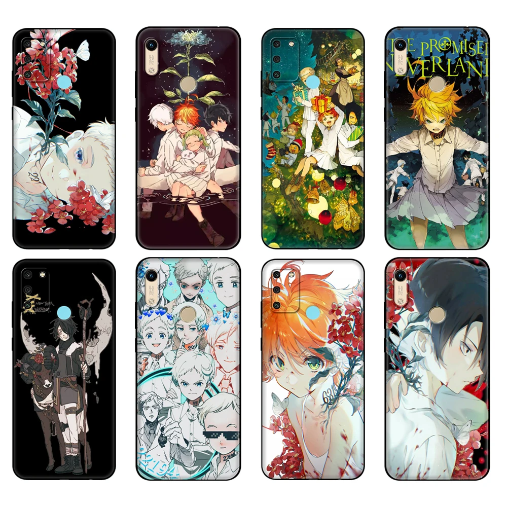 

Black tpu Case For Honor 8a Prime 8s 9 10X Lite 9A 9C 9X Premium Pro 9S Case Cover The Promised Neverland