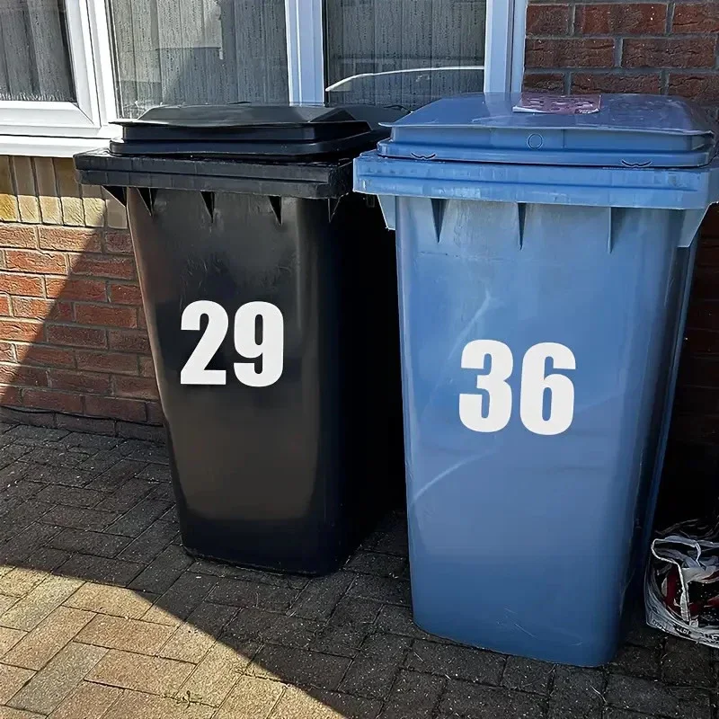 Zelfklevende prullenbaklabels Wheelie Bin Number Sticker Duurzaam Outdoor Label Garage Prullenbak Numerelaarstickers Weerbestendig