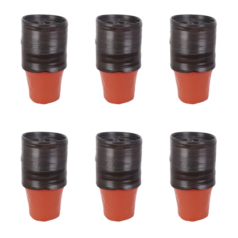 

600 Packs Of Plastic Seedling Flower Pots, Two-Color Pots, Simple Round Flower Pots (6 Inches, 600 Packs)