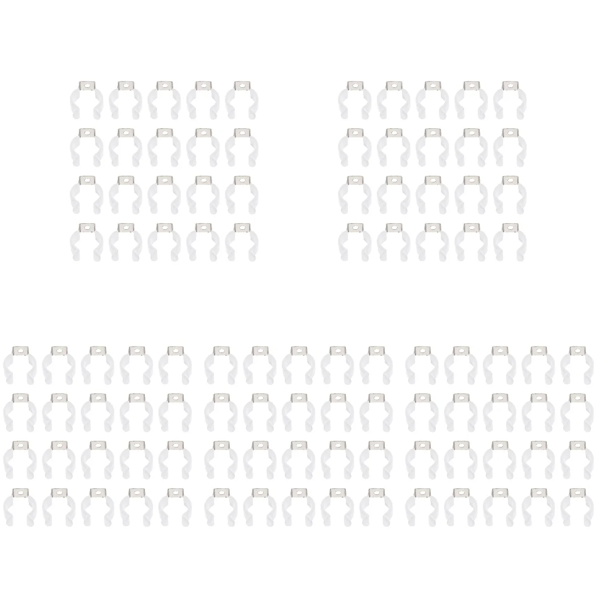 

100 Pcs Stainless Steel Light Tube Holder Light Tube Holder Clip White