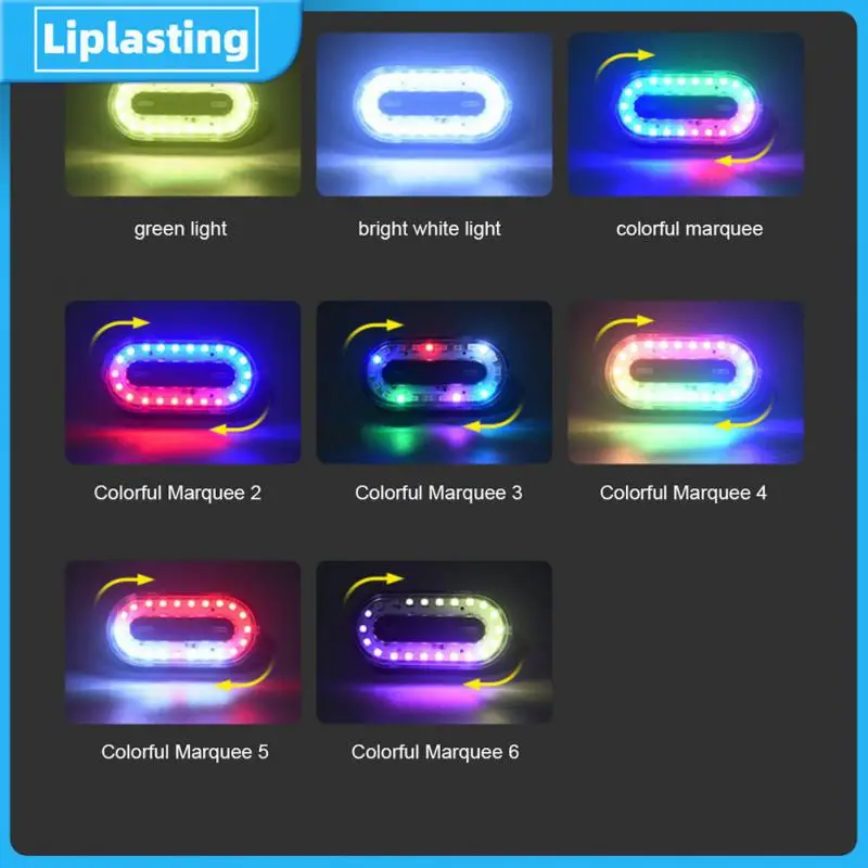

Small Back Buckle Riding Equipment Waterproof Multifunctional Lamp Car Tail Light Bike Tail Light Colorful Tail Lamp Portable
