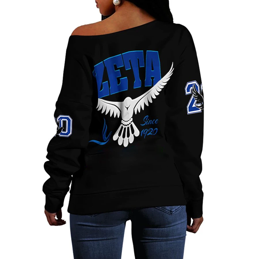 

Zeta Phi Beta Fashion printed drop-shoulder collar long-sleeved sweatshirt
