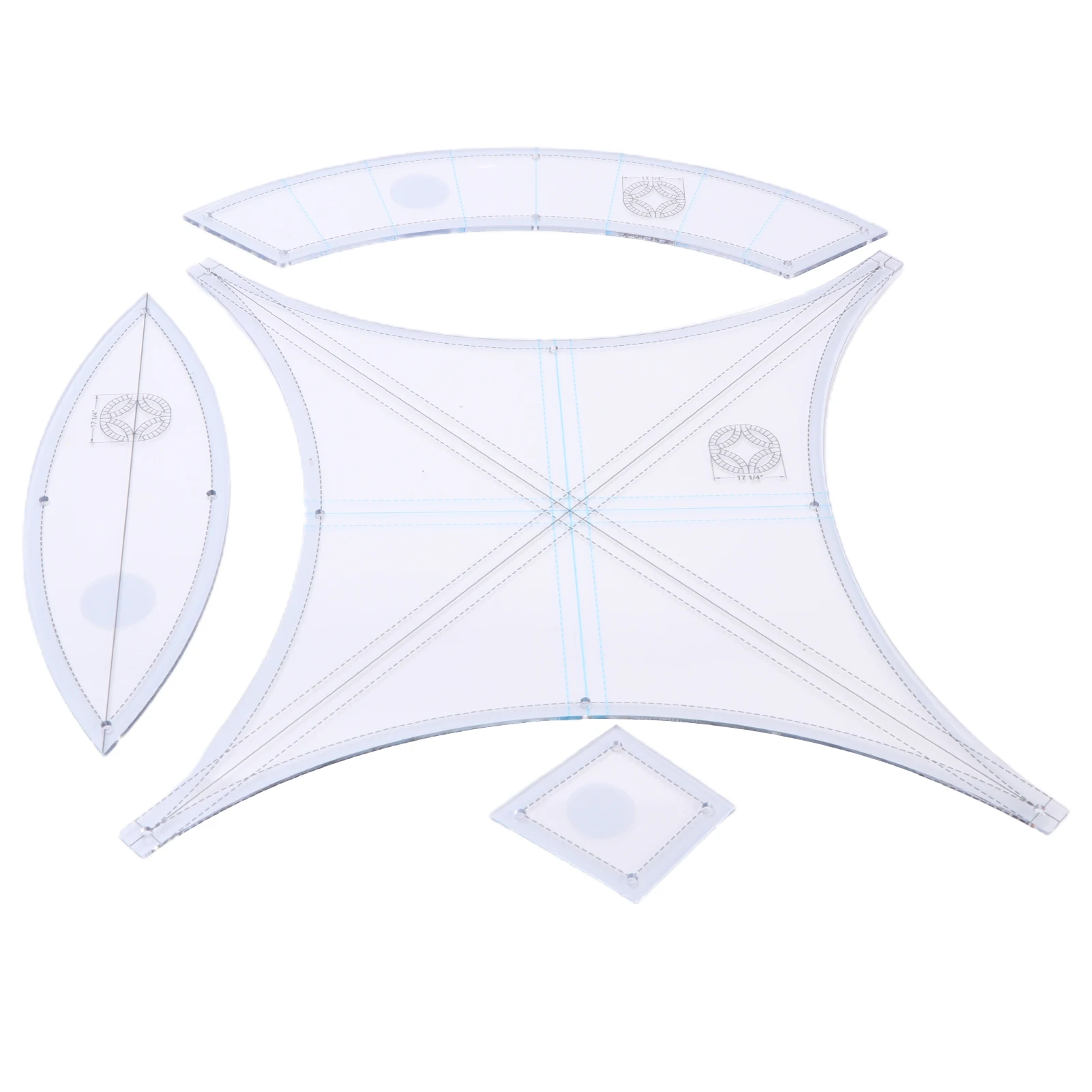 

4pcs/set Accessories Gift Reusable Craft Home DIY For Machine Acrylic Ruler Quilting Template Beginner Handmade Sewing Tool