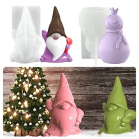 3d christmas snowman silicone candle mold diy aromatherapy candles craft wax polymer clay epoxy resin casting mold home d%c3%a9cor