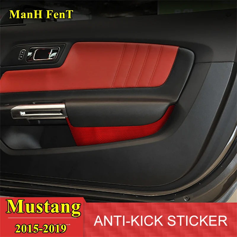 

2015-2019 Mustang Door Panel Kick Panel Real Carbon Fiber Interior Decoration Sticker
