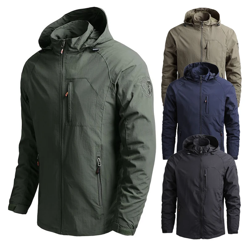 

Men's Outdoor Hiking Jacket Waterproof Hooded Windbreaker Men's 2022 Fall New Casual Jacket Tactical Military Jacket Men's 6XL