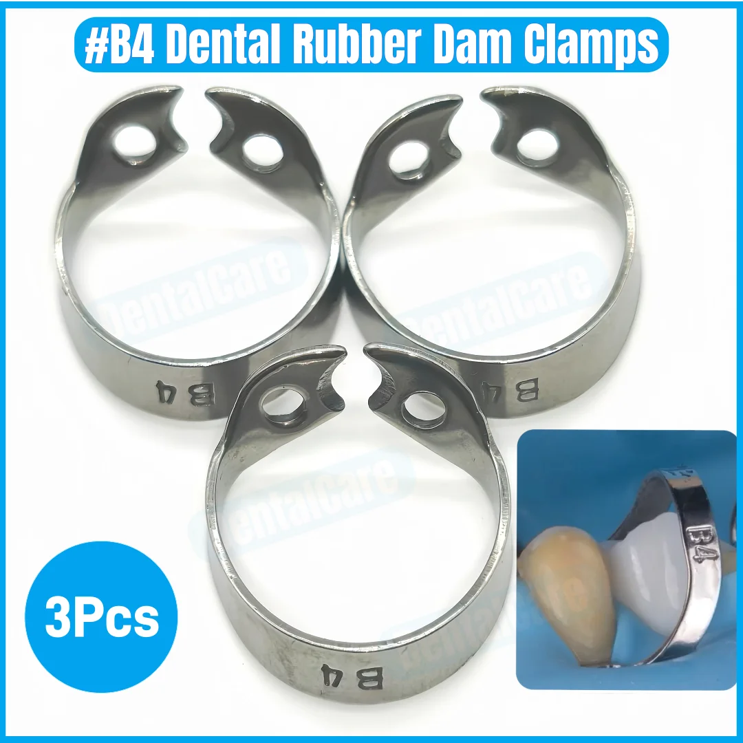 Фото # Зажимы для резиновых дамм B4 Brinker, эндодонтические зажимы, держатели из нержавеющей стали для молярных зубов, стоматологические материалы №1
