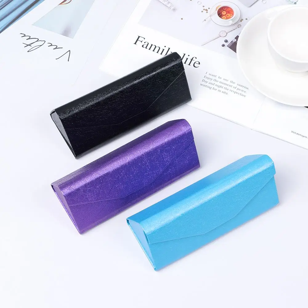 

Складной футляр для солнцезащитных очков ПУ Водонепроницаемый Чехол для очков металлический зернистый портативный защитный футляр для оч...