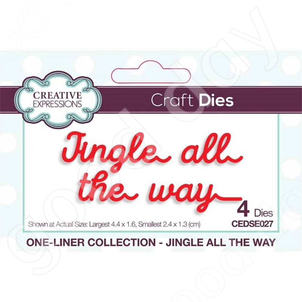 

2022 Christmas New Arrival Jingle all the way Craft Metal Cutting Dies Scrapbook Diary Decoration Embossing Template Handmade