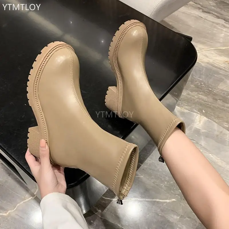 

2022 New Fashion Brand Platform Chunky Zipper Women Boots Walking Leisure Casual Office High Quality Autumn Ladies Ytmtloy 1