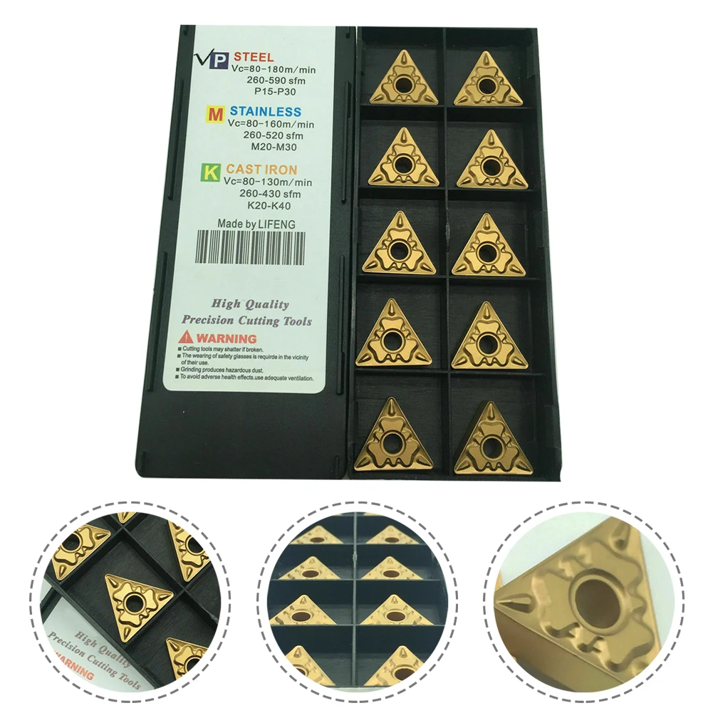 

10Pcs CNC Turning Carbide Inserts Kit TNMG160408-HQ LF9011 TNMG332 Carbide Inserts For Steel Metalworking Tools