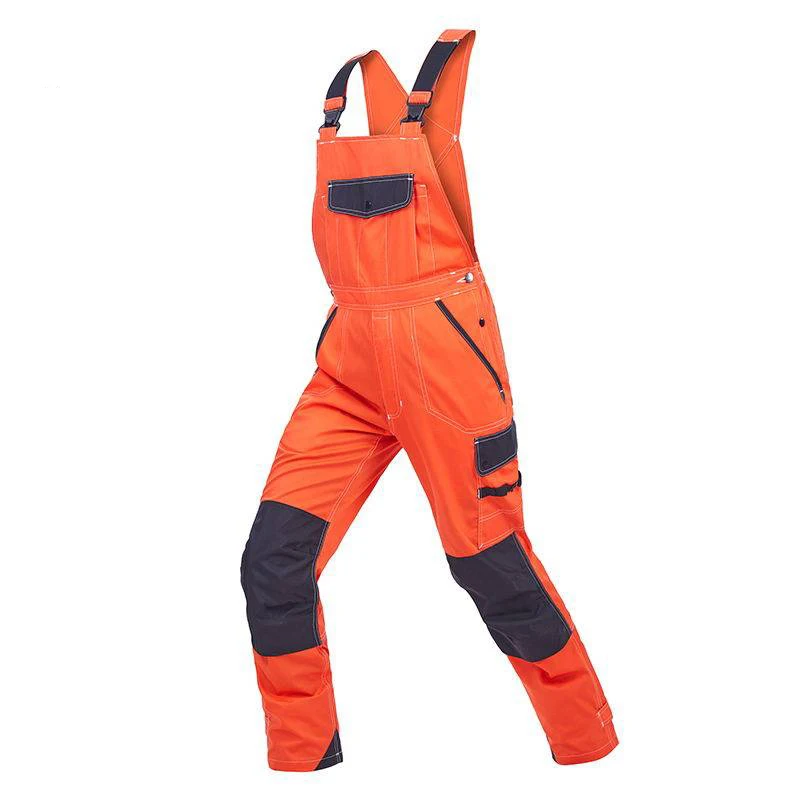 Orange Overalls Men Multi Pockets Work Overalls Working Overalls Men Workwear Repairman Uniform
