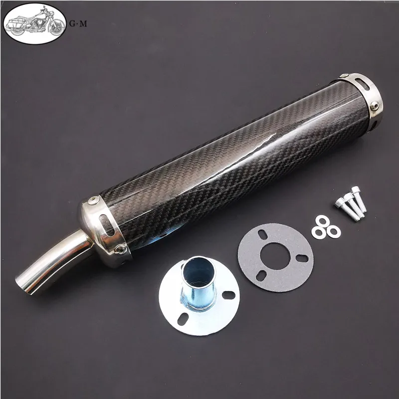 

60X280mm Metal Universal Motorcycle Accessories Racing Exhaust Muffler Silencer 2 Stroke Exhaust Pipe Carbon Fiber