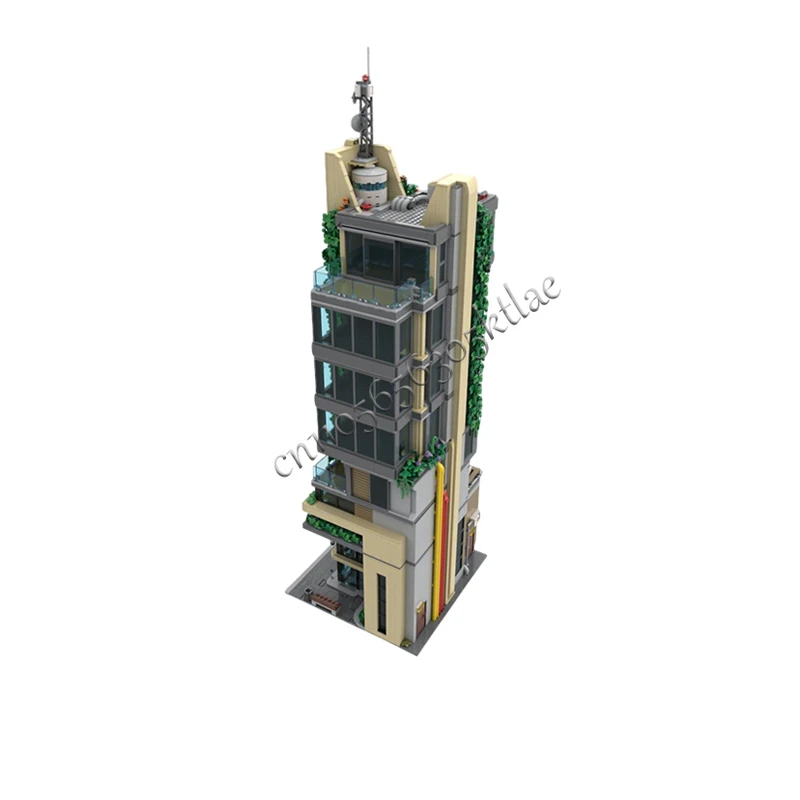Фото 4566 деталей MOC: Модульный современный зеленый офисный комплекс для сборки, развивающая игрушка для детей, популярный подарок на день рождения №5