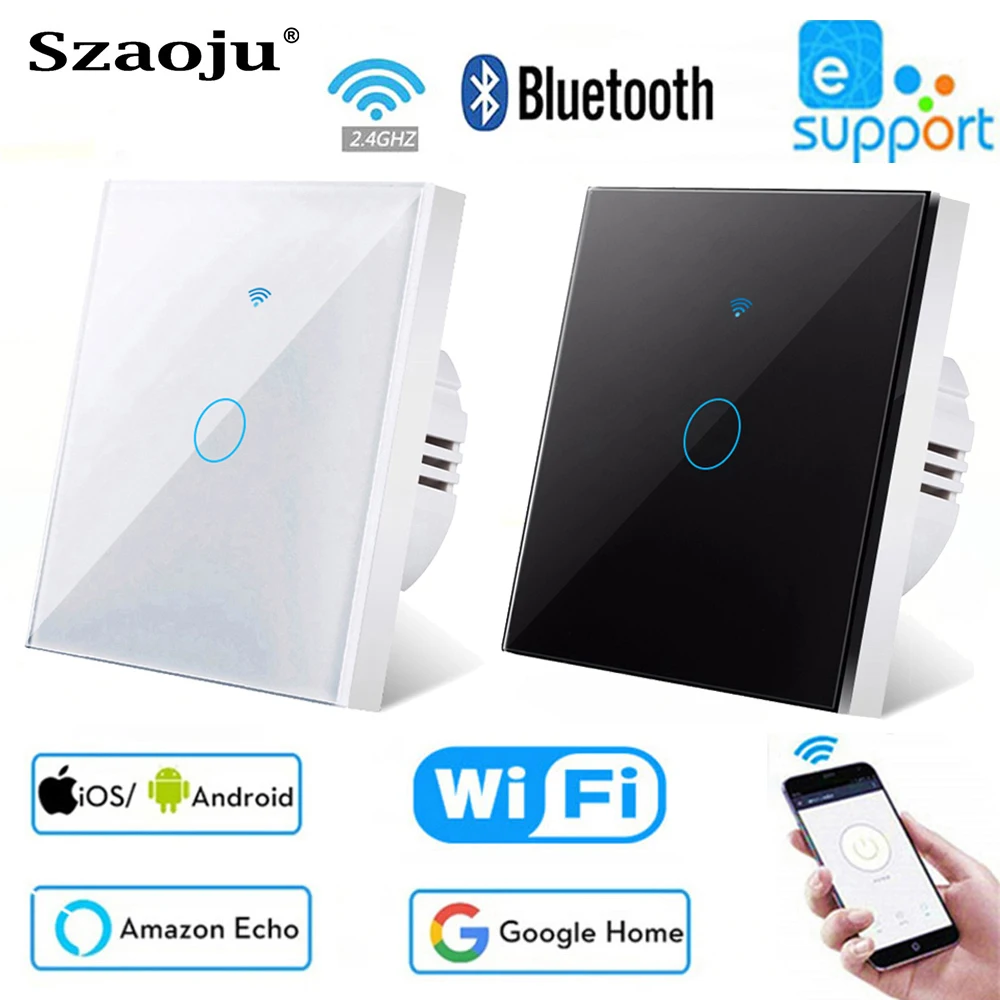 Умный настенный сенсорный выключатель Szaoju EWelink с поддержкой Wi-Fi, 110-220 В