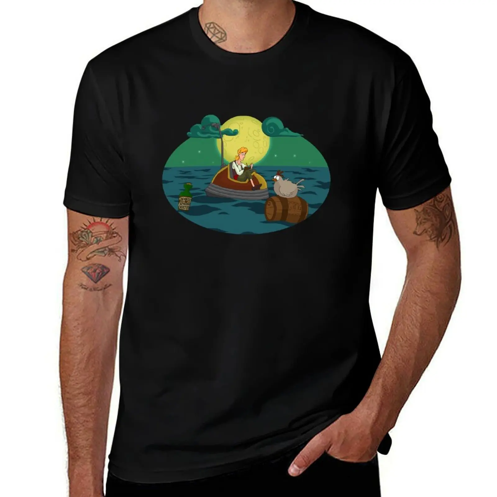 Фото Футболка Guybrush Threepwood, базовая футболка из смесового хлопка с короткими рукавами №1