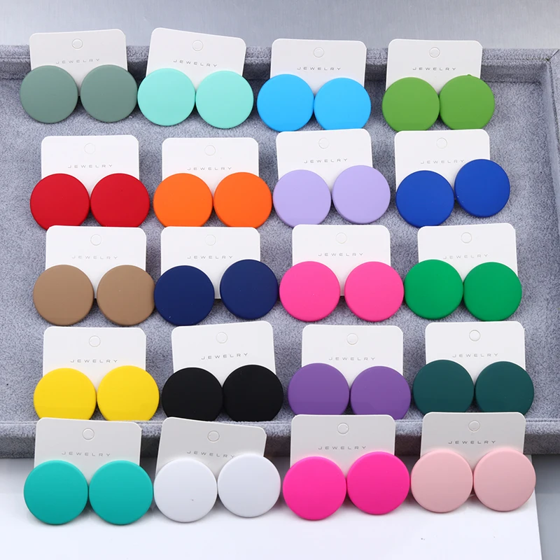 Женские серьги-гвоздики из акрила 16 цветов