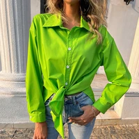 2022 womens shirts solid color loose long sleeved casual temperament tops womens fashion daily commuting