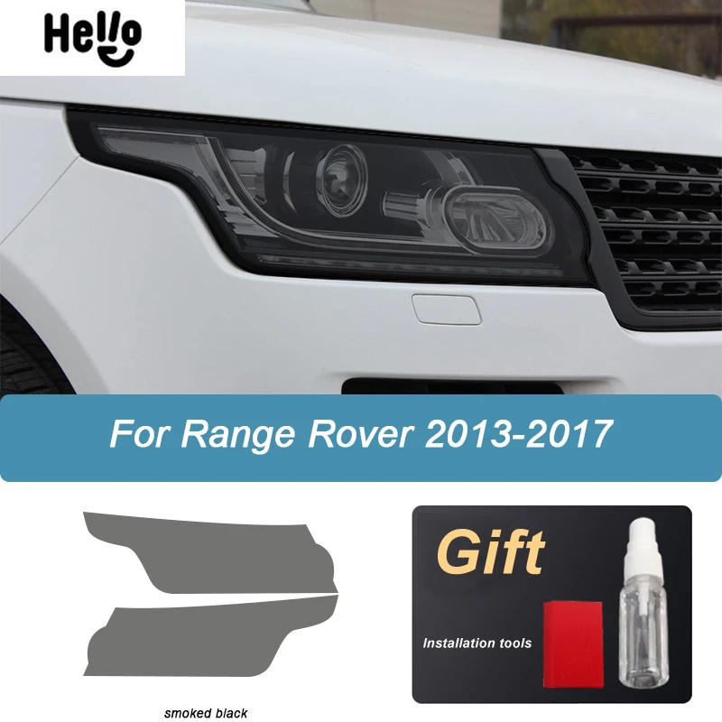 

Защитная пленка для фар автомобиля Range Rover Vogue L405 2013-2021, дымчатый черный оттенок, виниловая прозрачная наклейка из ТПУ