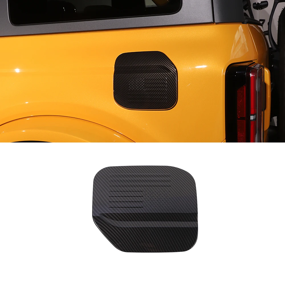 

Fuel Filler Tank Oil Cap Cover Decoration Trim for Ford Bronco 2021 2022 Car Exterior Accessories ABS Carbon Fiber Chrome Red