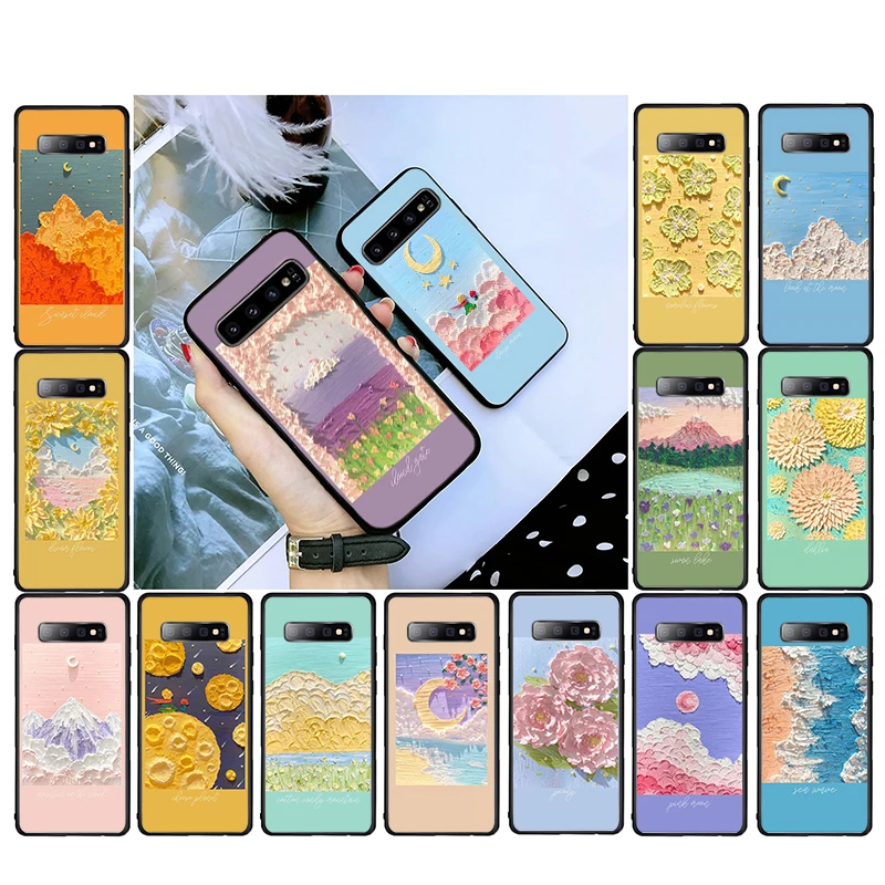 

Peony Flower Prince Cloud Sea Paint Art Phone Case For Samsung S23 S22 S20 Ultra S20 S22 Plus S10 S9 Plus S21 Plus S10E Plus