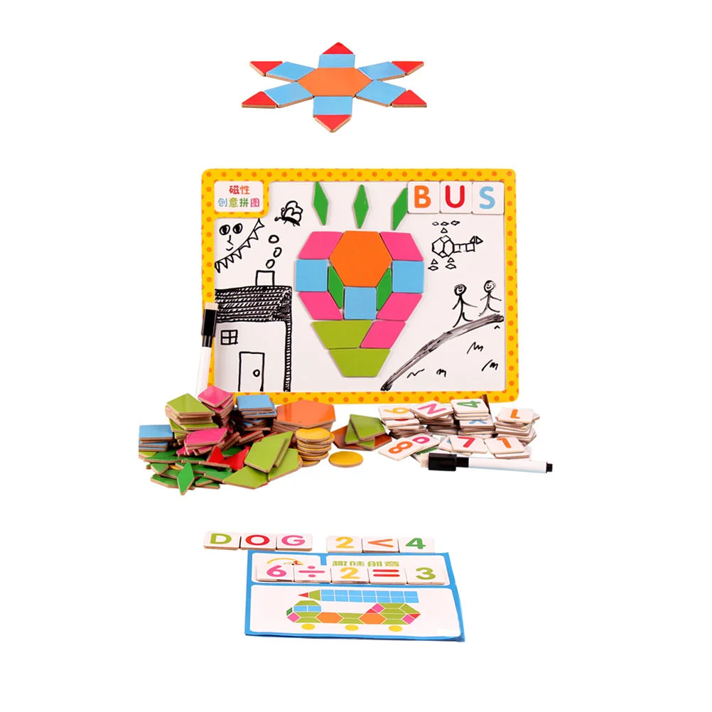 

1 Set Magnetic Puzzles Jigsaw Toys Practical Drawing Board Toys (Colorful)