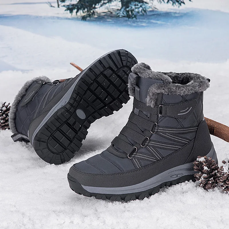 Молодежные зимние популярные термозимние походные кроссовки сохраняющие тепло
