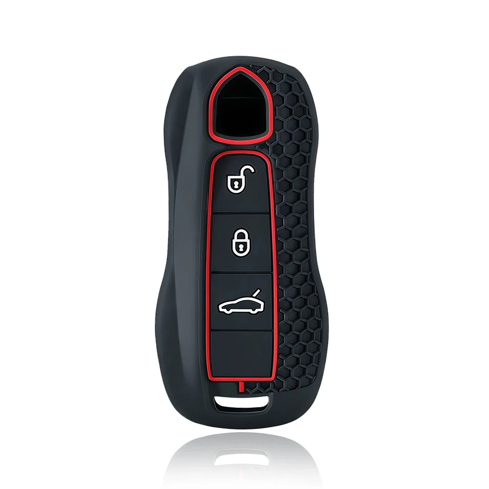 

Защитный Силиконовый Чехол Для Ключей Porsche - Держатель Для Смарт-ключа С 3 Кнопками, Совместимый С Panamera, Cayenne, Macan