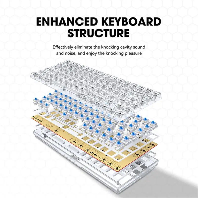 

CMK87-SA однорежимная механическая клавиатура, 87 клавиш, полноклавишная клавиатура с горячей заменой для офисных игр, стандартная раскладка 80%