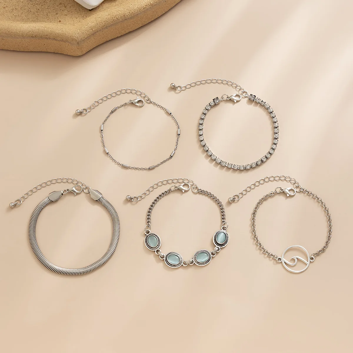 5 шт. женские металлические браслеты в стиле ретро |