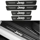 4 шт., наклейки на пороги автомобильной двери для JEEP Grand Cherokee WK WK2 KJ KK KL Commander XK XH Renegade
