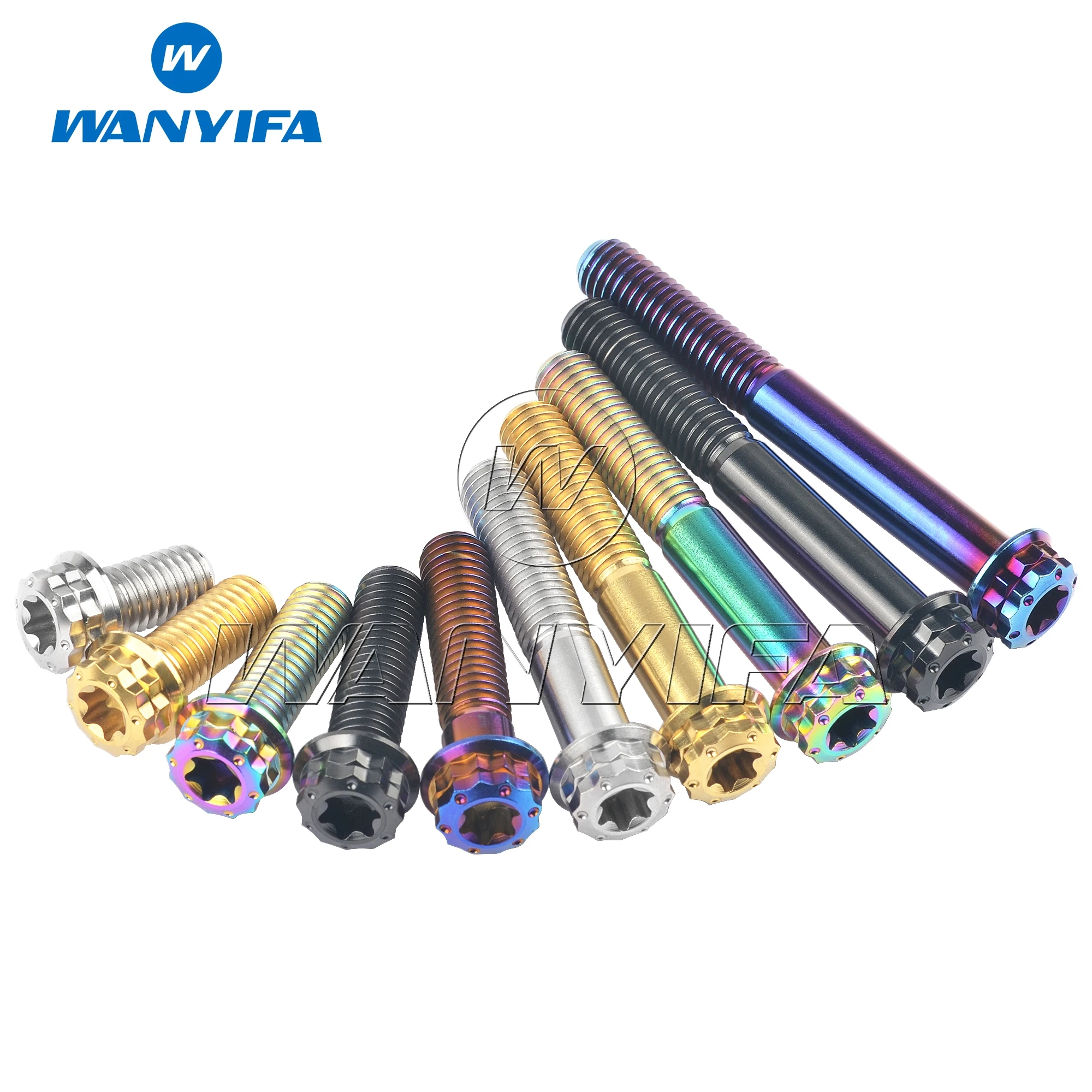Титановый Wanyifa Ti Болт M10x25 ~ 70 мм Pitch1.25/1 5 фланец 12 точек T50 звездообразная головка