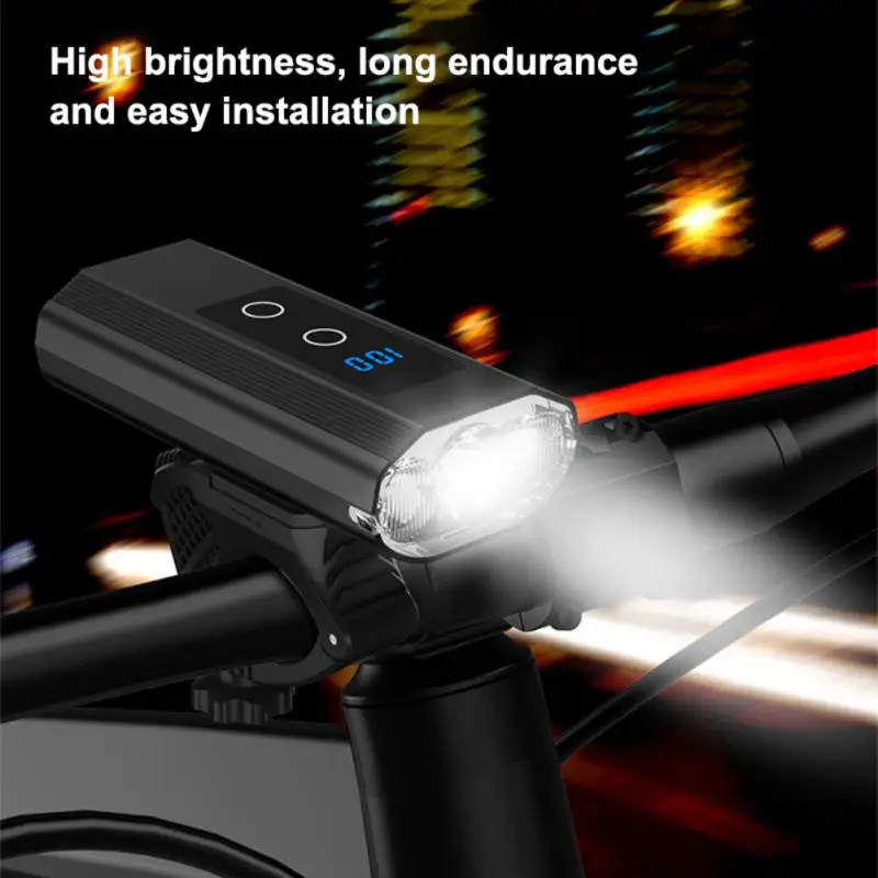 

Digital Display Bicycle Headlight New 2023 Battery Display Waterproof Bicycle Lam Usb Rechargeable Riding At Night 6 Mode