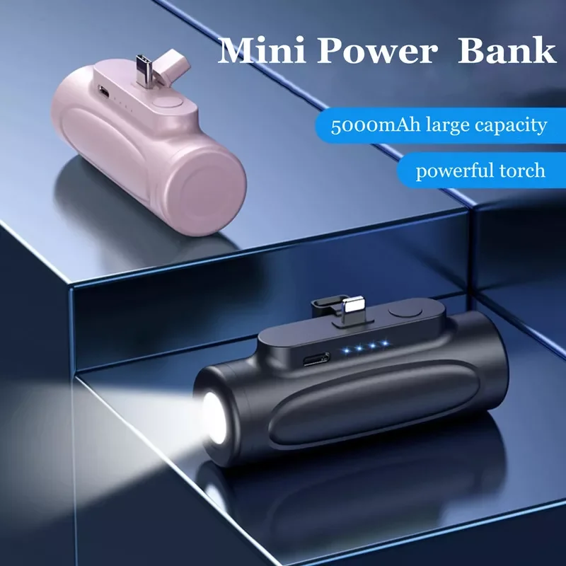 

Mini Power Bank Glare Flashlight External Battery Pack Wireless Power Bank Portable Charger For iPhone Auxiliary Battery