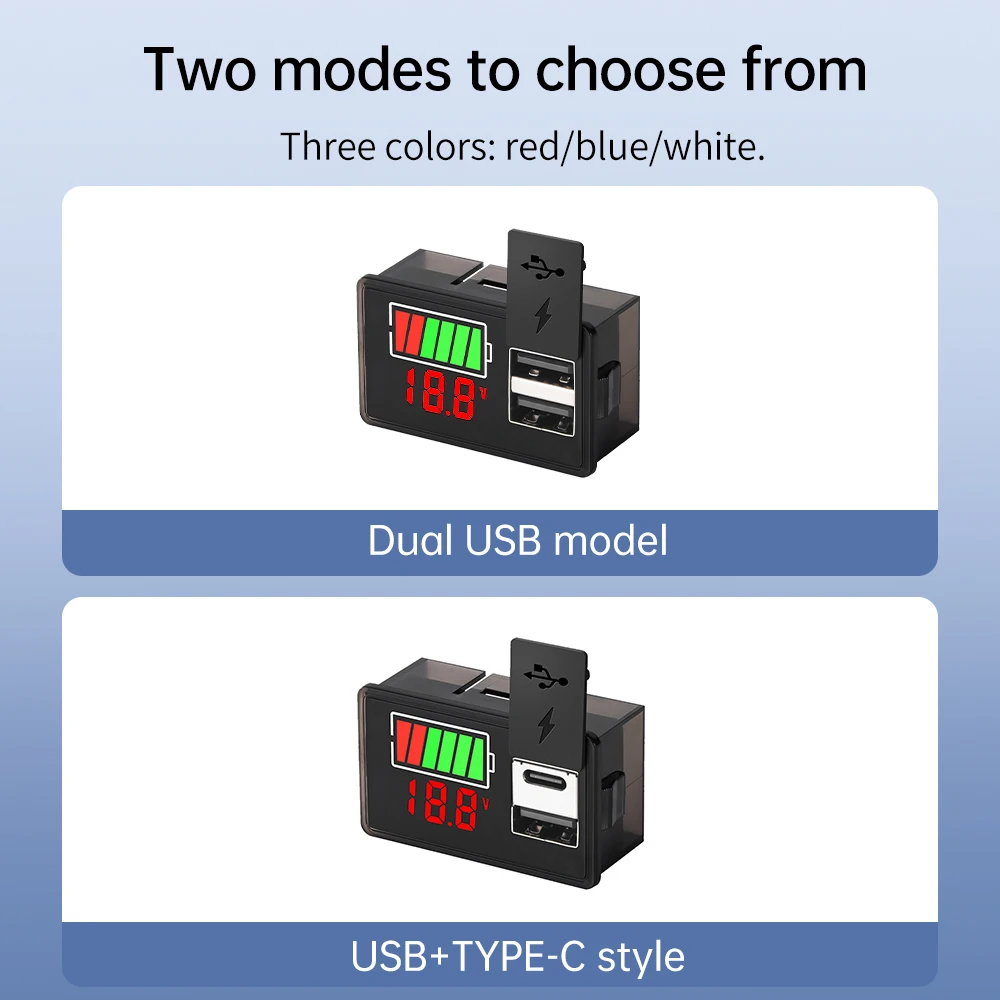 Type-c USB DC 8-30 В 4829 Вольтметр автомобильного аккумулятора Индикатор уровня заряда