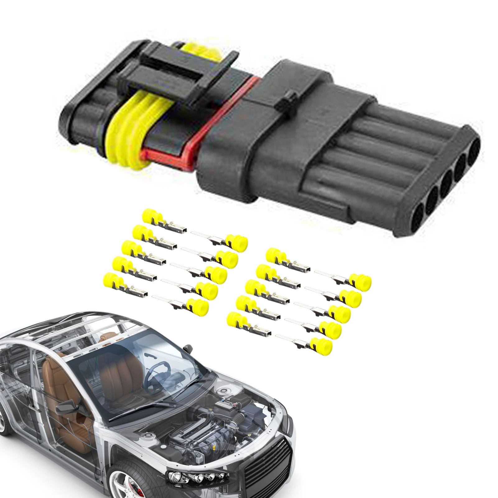 

HID Waterproof Connectors 1/2/3/4/5/6 Pins Wire Car Electrical Wire Connector Plug Truck Car Motorcycle Harness