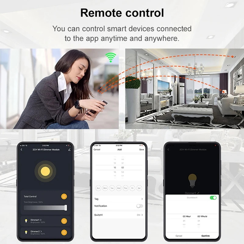 Promotion! Tuya Led Wifi Dimmer Light Switch Module With 2 Way Control Smart Bulb Work For Alexa Google Home |