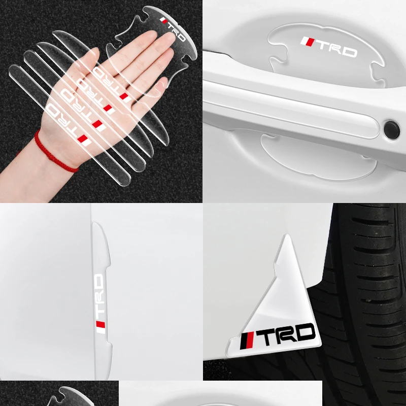 

Car Door Handle Corner Cover Bumper Crash Scratch Emblems Protection for TRD CROWN REIZ COROLLA Camry Scion Avensis Auris Prius