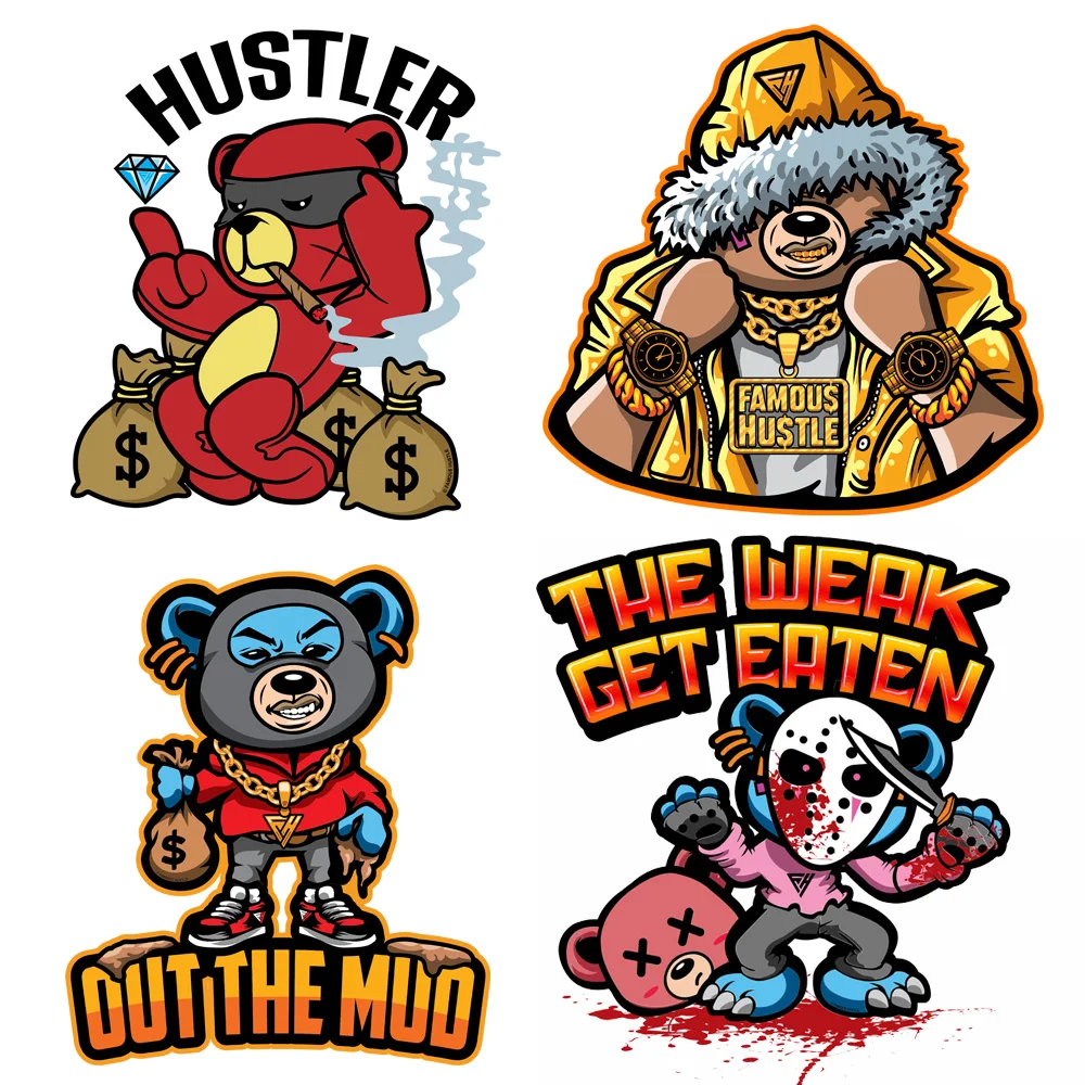 Аниме Мультяшные Переводные картинки с медведем яркие наклейки для автомобиля