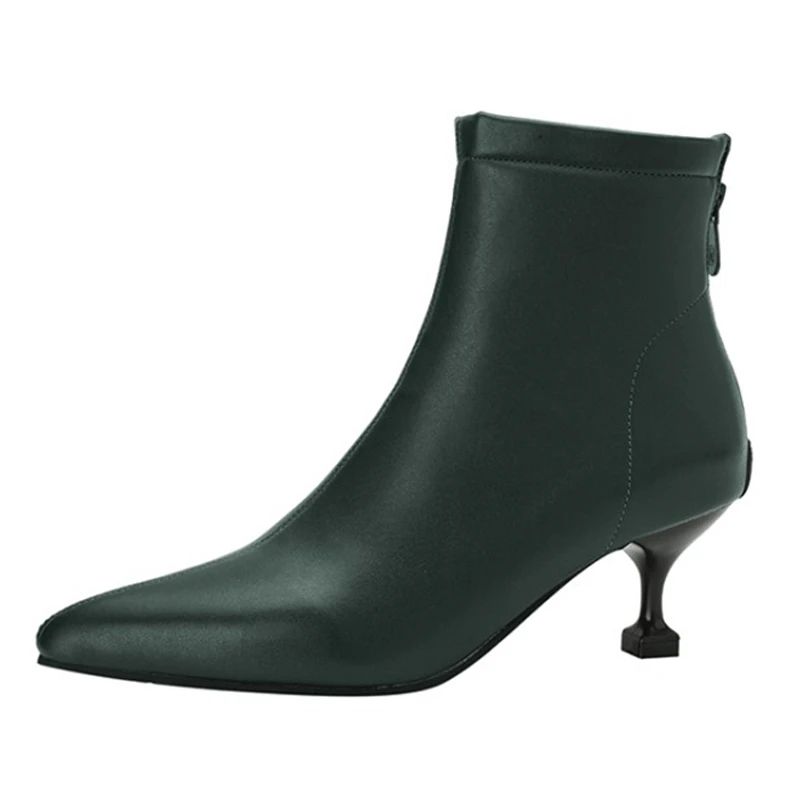 

Ботинки женские резиновые с круглым носком, роскошные дизайнерские полусапожки из микрофибры, заостренный носок, модная обувь на среднем к...